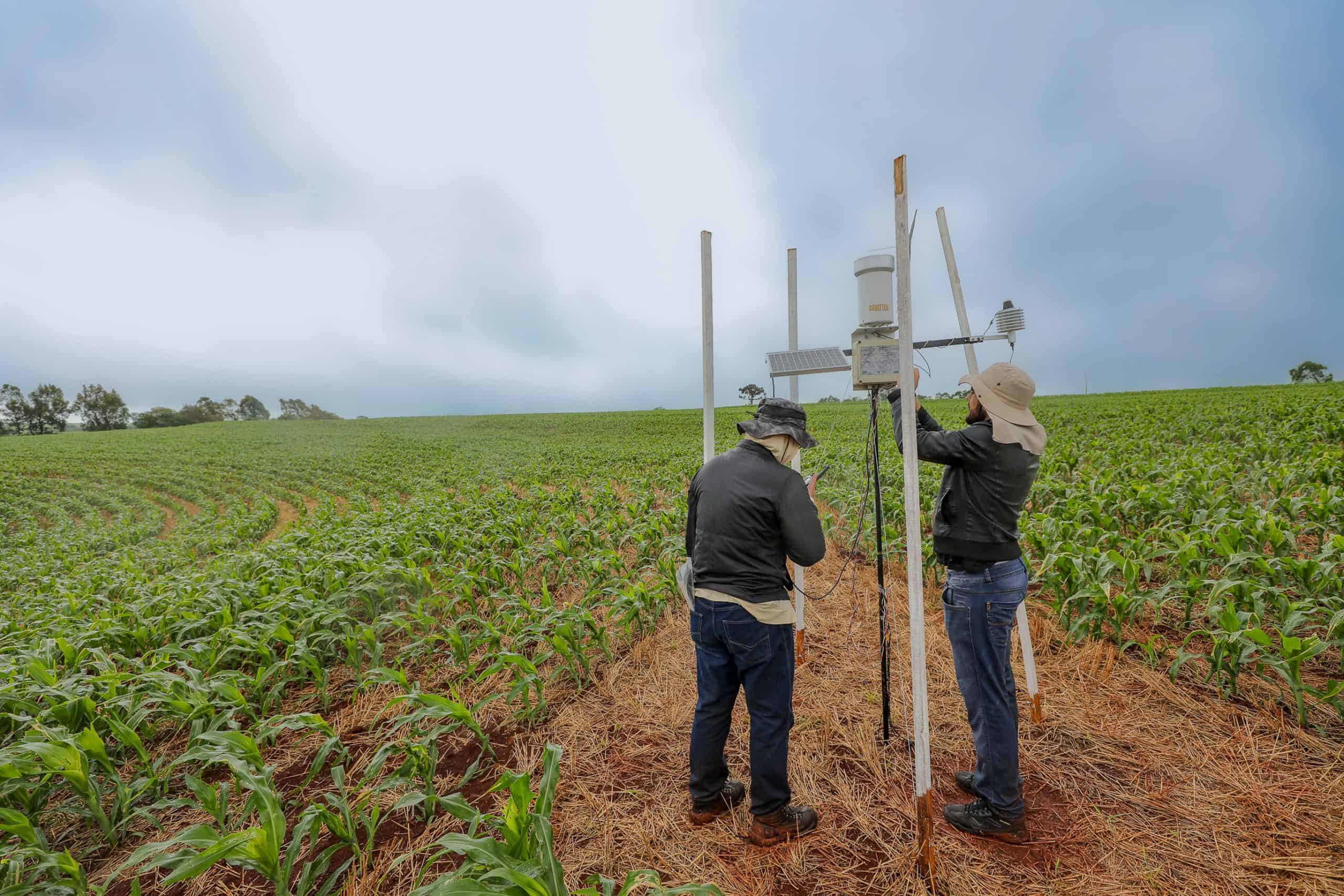 Estação climática que transmite informações para o Sistema de Monitoramento Ambiental em campo scaled