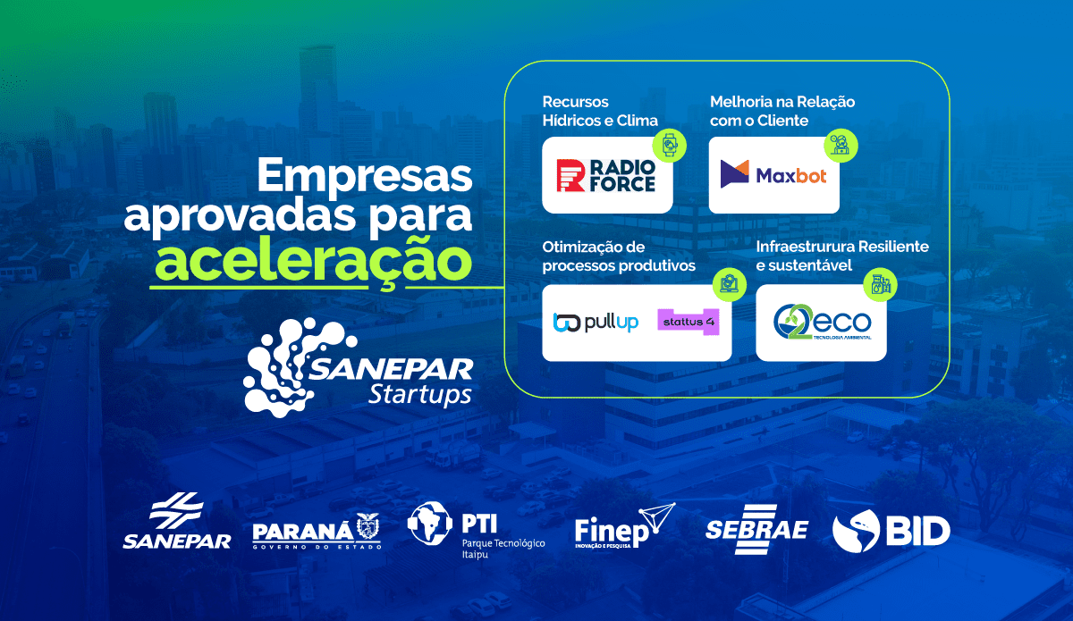 Programa Sanepar Startups anuncia as cinco startups classificadas para aceleracao